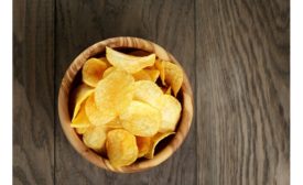 Potato chips in basket