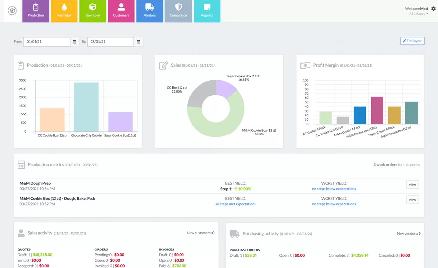 ERP software solutions for snack and bakery companies