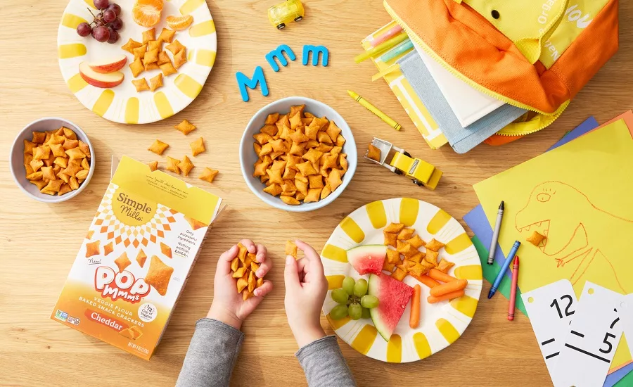 Simple Mills Cheddar Pop Mmms Veggie Flour Baked Snack Crackers