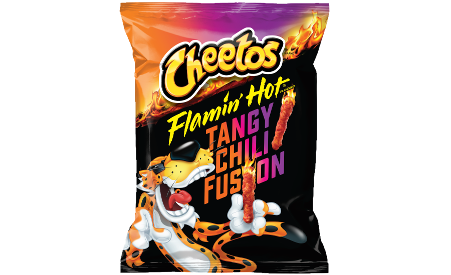 Cheetos crunchy flamin hot tangy chili fusion