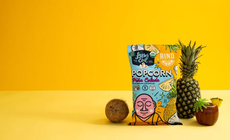 LesserEvil, Rind Snacks launch Piña Colada Popcorn
