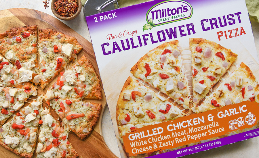 Grilled Chicken & Garlic Cauliflower Pizza
