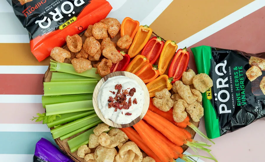 chips, veggies, and dip