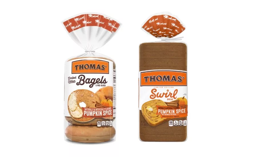 Thomas' Breads seasonal limited-edition Pumpkin Spice English Muffins, Bagels, and Swirl Bread