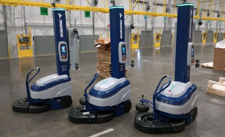 The portable Robot S7 semi-automatic stretch wrapper 