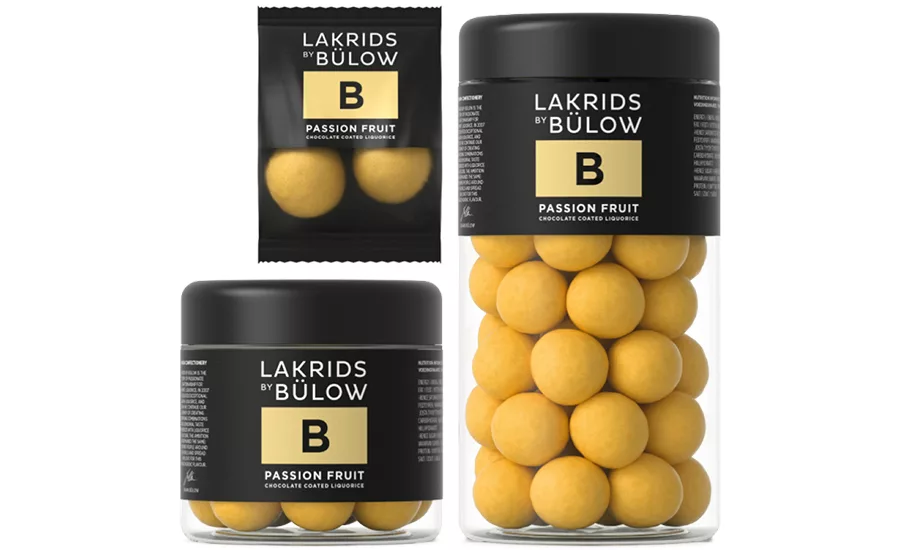 Lakrids by Bulow passion fruit product in packaging