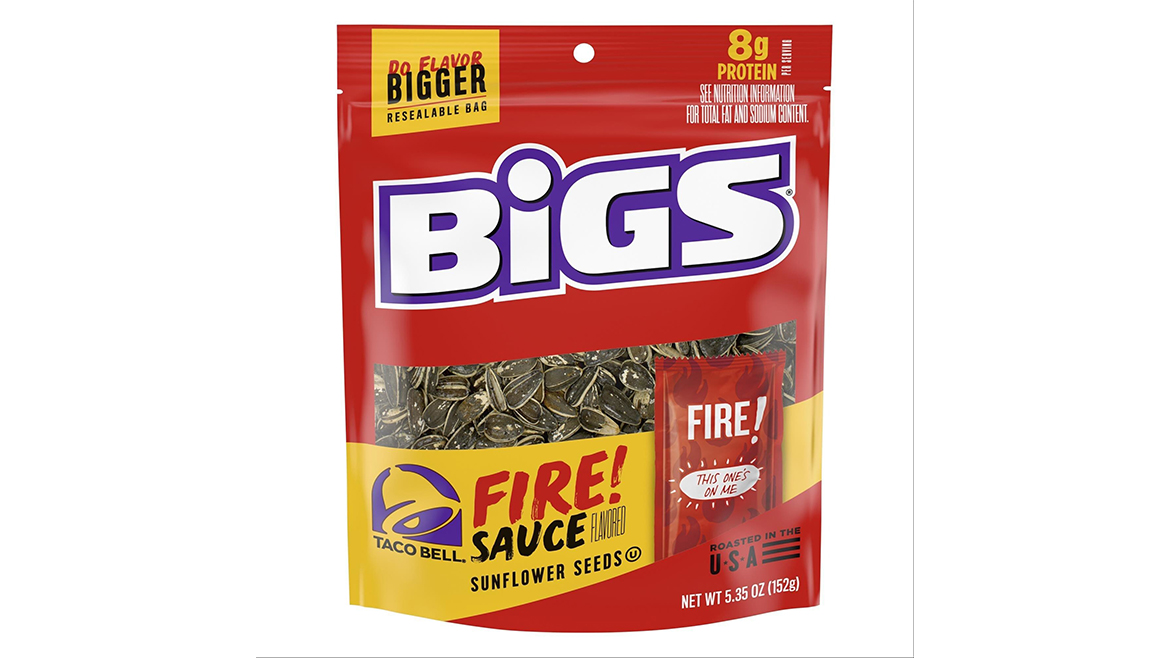 BIGS Taco Bell Fire Sauce flavored sunflower seeds