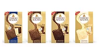 Gold pouches of assorted Ferrero Rocher Chocolate Squares