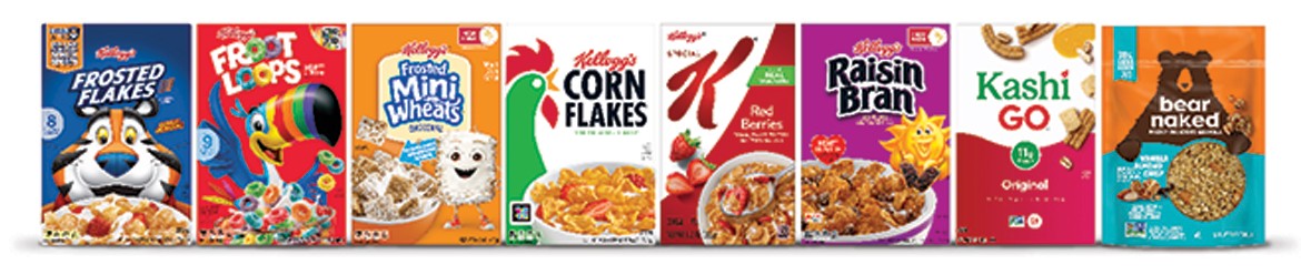 a selection of breakfast cereals from WK Kellogg Co
