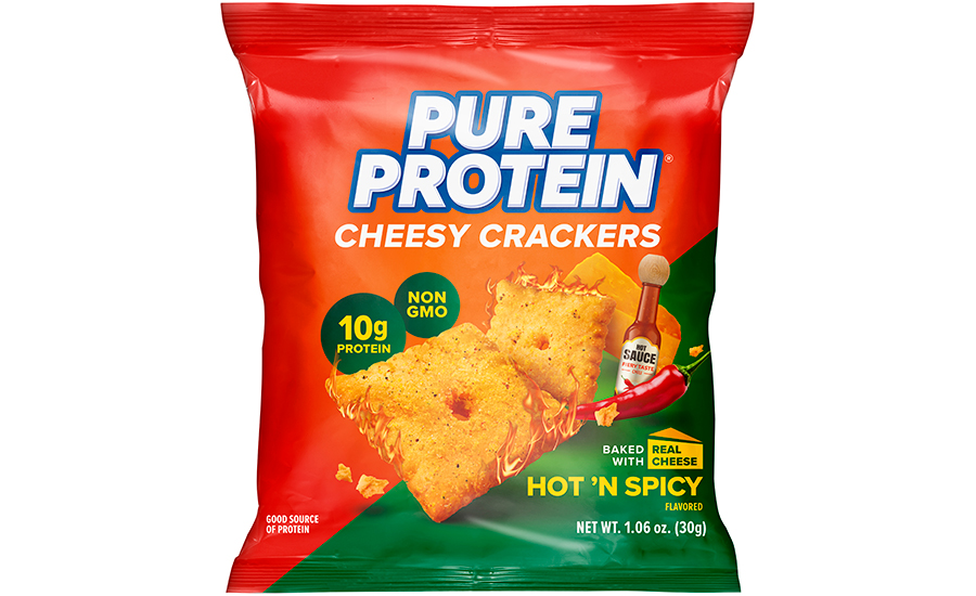 Pure protein cheesy crackers