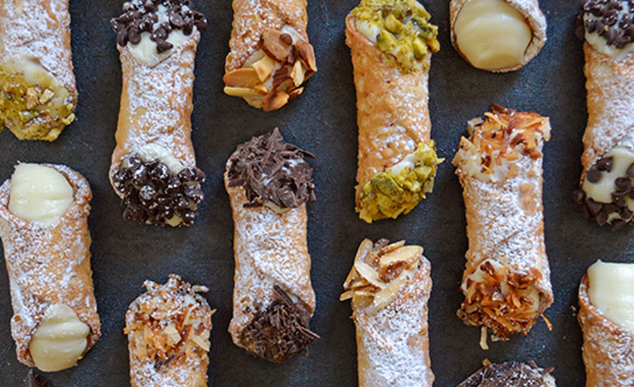 assortment of cannoli