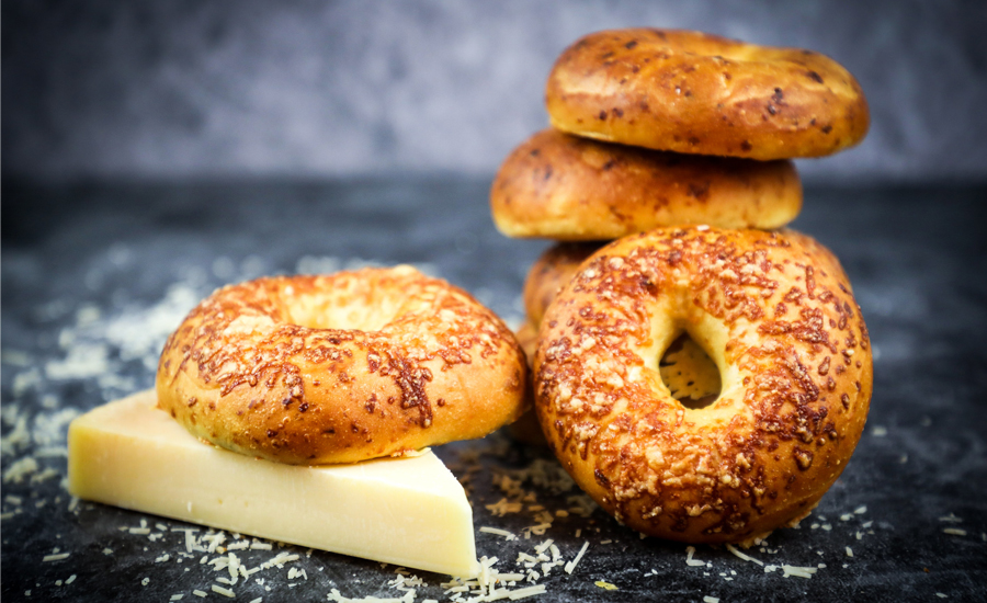 bagel and cheese wedge