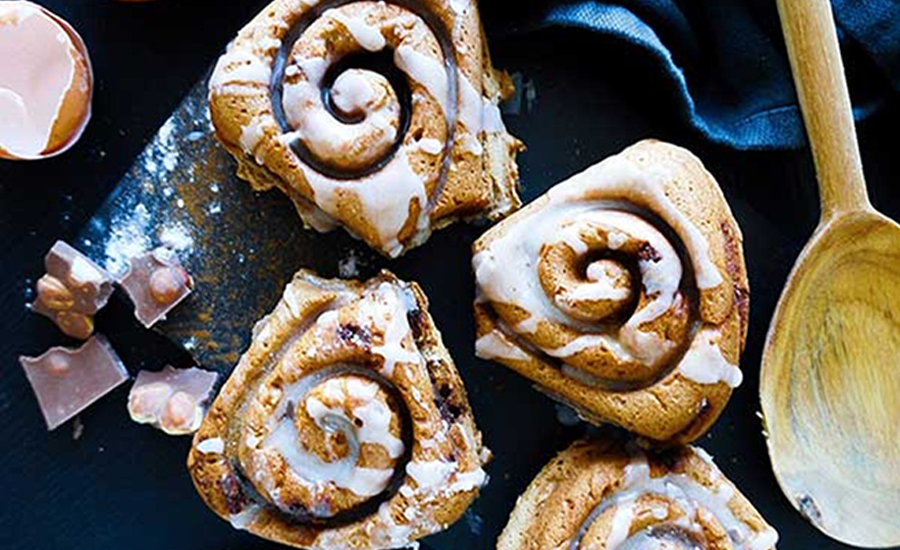 a group of cinnamon rolls