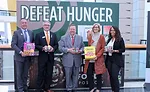 a presentation for the "DEFEAT HUNGER" campaign