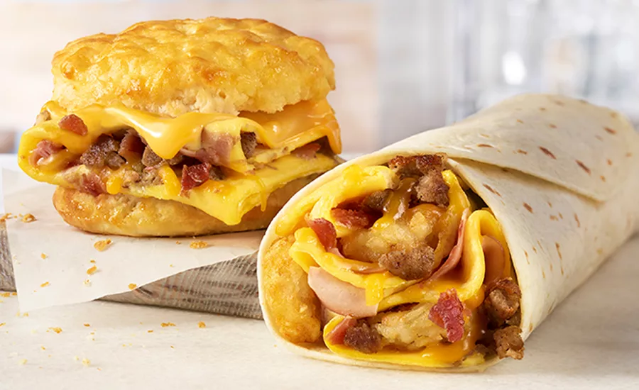 Loaded Omelet biscuit & Breakfast Burrito