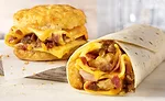 Loaded Omelet biscuit & Breakfast Burrito