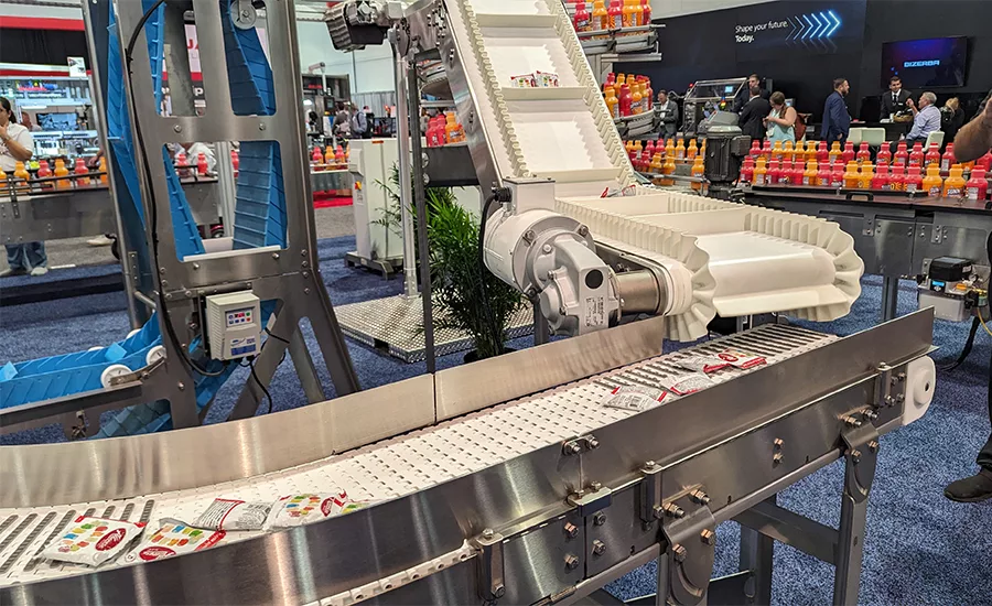 an industrial manufacturing conveyor belt system