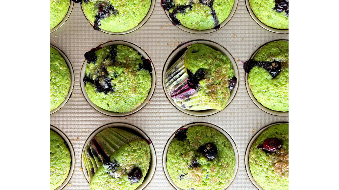 These are Green Spinach Muffins