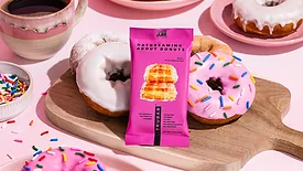 TRUBAR Plant-Based Protein Bar in the "Daydreaming About Donuts" flavor. 