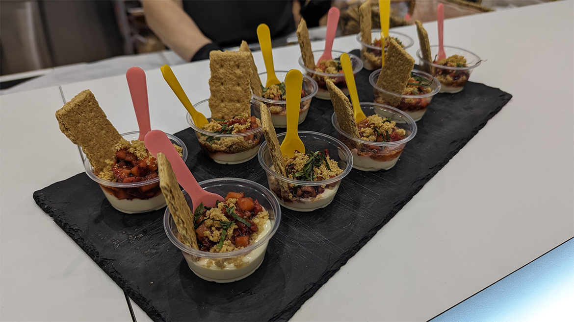 Samples of parfaits, with graham crackers and yogurt, at the 2025 National Restaurant Association Show.