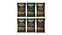 Packages of assorted Pork King Good pork rinds flavors Packages of assorted Pork King Good pork rinds flavors