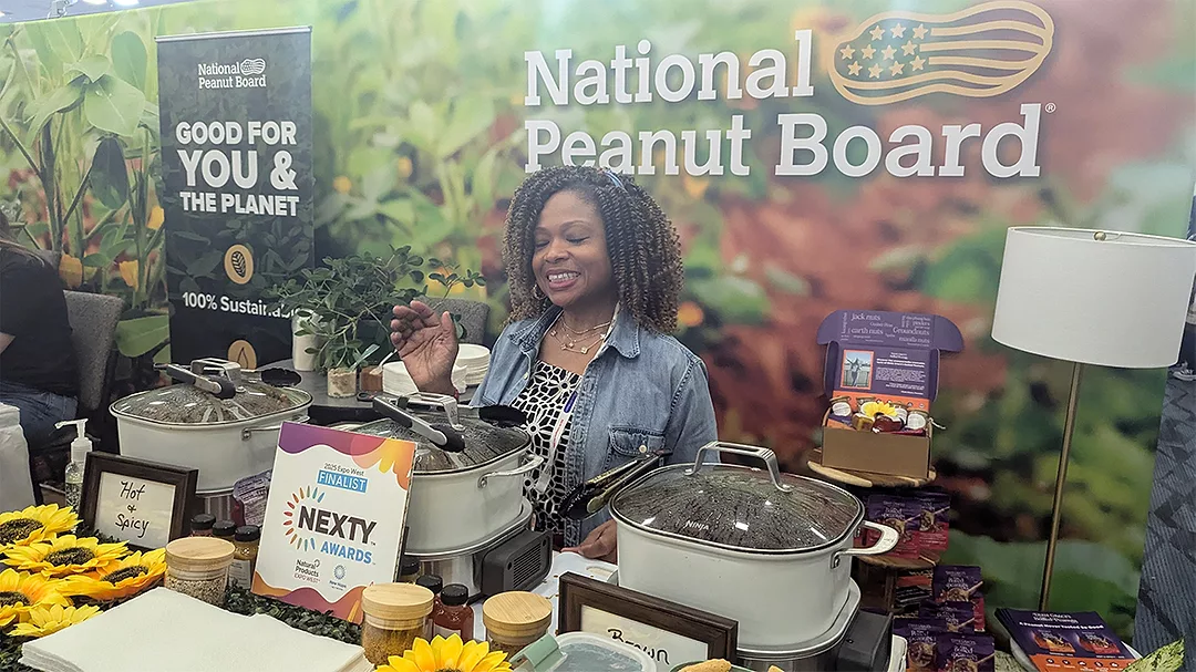 Dixie Jackson at Dixie Grace Boiled Peanuts tradeshow booth