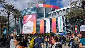 Anaheim Convention Center with Expo West banners
