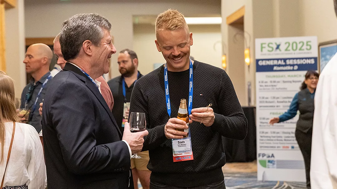 This image appears to capture a moment from the FSX 2025 General Sessions, likely a networking or social event involving industry professionals.