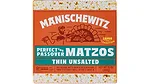 Orange carton of Manischewitz thin unsalted matzos