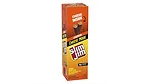 Orange, yellow, and black carton of Slim Jim Cheddar Cheese Mode meat sticks