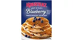 Dark blue box of Krusteaz blueberry pancake mix