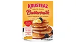 Yellow box of Krusteaz buttermilk pancake mix