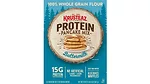 Multicolored box of Krusteaz protein pancake mix