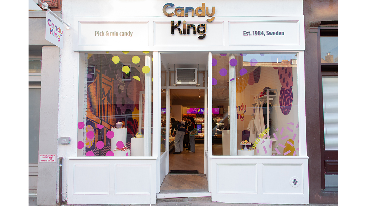 CandyKing’s NYC shop, with a white exterior.
