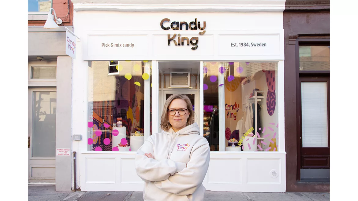 CandyKing’s Laura Rytkola outside its NYC store.