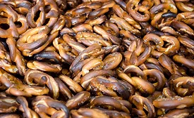 Pile of freshly baked pretzels