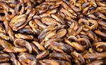 Pile of freshly baked pretzels