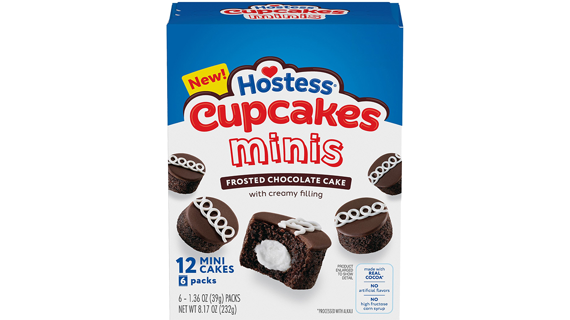 Carton of Hostess Cupcakes Minis chocolate frosted