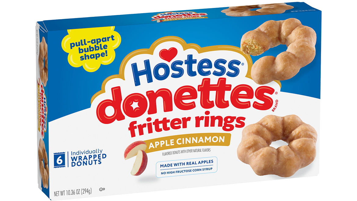 Carton of Hostess Donettes Fritter Rings apple cinnamon