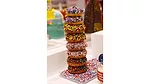 Tall stack of cake doughnuts