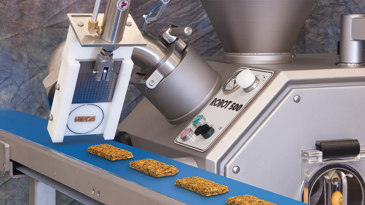 Vemag 500 unit dividing extruded bars on conveyor