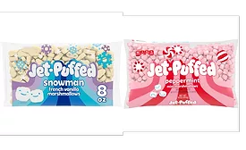 Jet-Puffed releases Peppermint, Snowman seasonal winter marshmallows