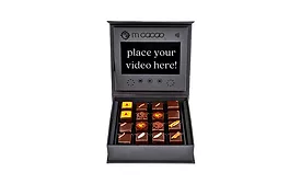 m cacao debuts first-ever customizable chocolate video box