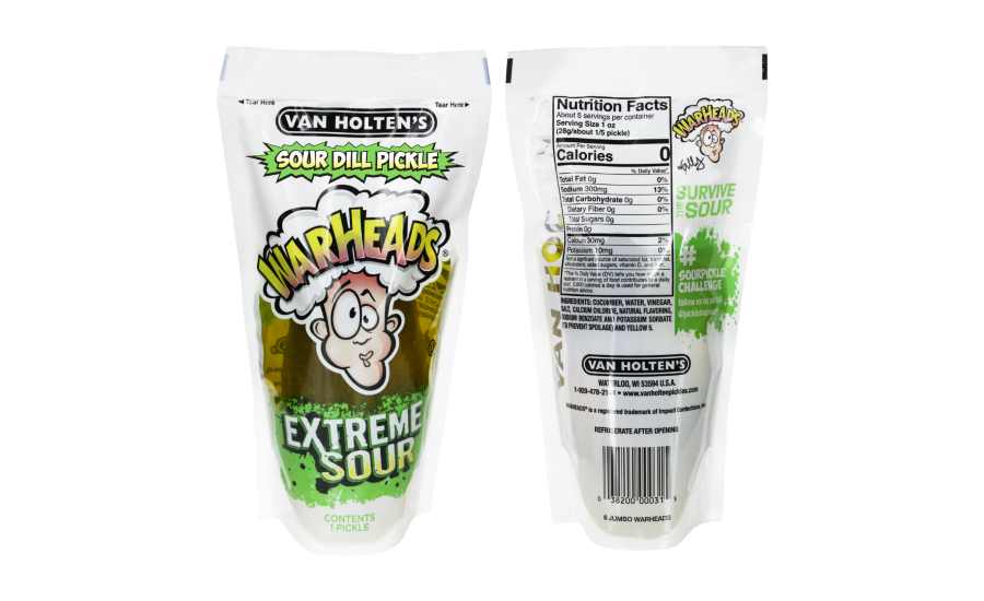 Van Holten's Warheads releases Extreme Sour Pickle-In-A-Pouch packs