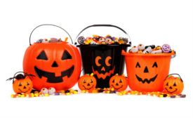 Halloween buckets stock
