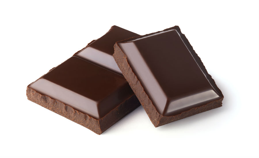 chocolate pieces stock