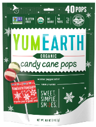 YumEarth candy cane pops