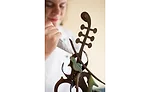 Elizabeth Foley working on a chocolate sculpture.