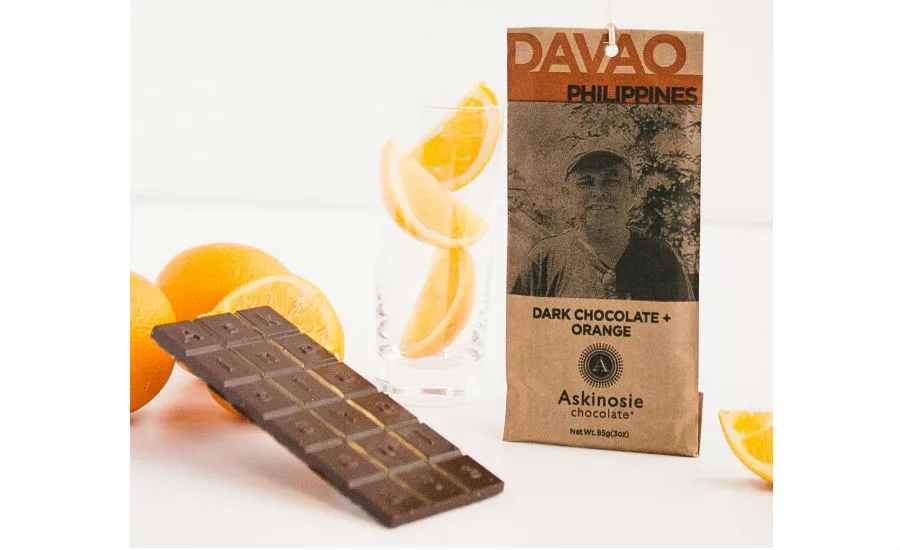 Askinosie Dark Chocolate Orange bar
