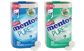 Mentos PureFresh gum paperboard